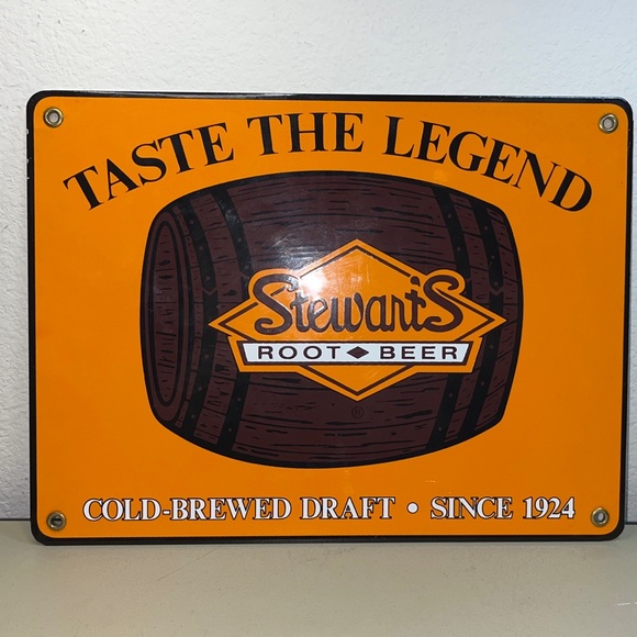 Taste the legend Stewart's Root Beer cold-brewed draft 1924 9" x 12" Metal Sign - Picture 4 of 4